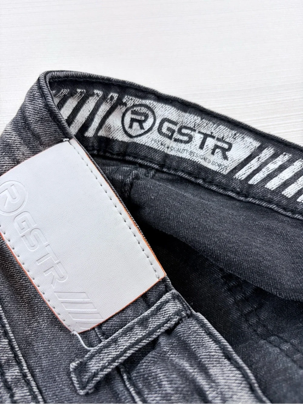 Distressed Black-Grey Skinny Jeans with Ripped Knee Panels